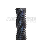 Accusize Industrial Tools 1/4 inch Fine Tooth M42 8% Cobalt Tialn Roughing End Mill, 3/8 in Shk Dia, 3/4 in Flute Length, 4 Flute, 1104-0014