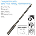 3PCS, 1/4" x 6 ", SDS Plus,Hammer Drill Bits, Rotary Hammer Drill Bits