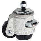 2' Retractable Leveling Caster with Ratcheting and Stemless | Nylon Wheel and NBR Pad | Ivory Color | 550 LBS Load Capacity | Single Caster