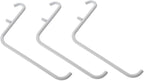 COHEALI Heavy Duty Hardware Bracket Hook Set - 3 Pack White Metal Hooks for Pegboard Tool Organization Easy Installation for Garage and Home Use