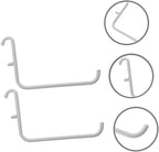 COHEALI Heavy Duty Hardware Bracket Hook Set - 3 Pack White Metal Hooks for Pegboard Tool Organization Easy Installation for Garage and Home Use
