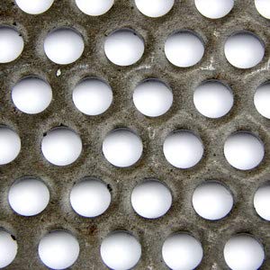 OnlineMetals A36 Carbon Steel Perforated Sheet, Unpolished (Mill) Finish, Hot Rolled, Staggered 0.25" Holes, ASTM A36, 0.12" Thickness, 11 Gauge, 24" Width, 36" Length, 0.375" Center to Center