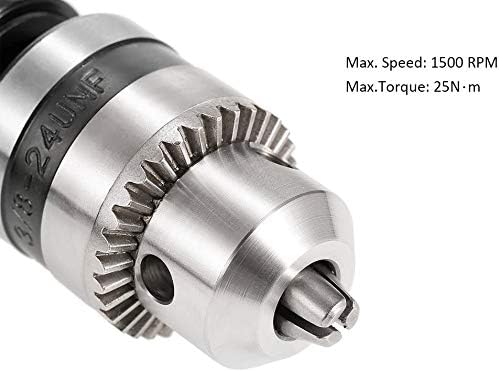 Drill Chuck Extension, Gearwoo 90 degree attachment Adapter With 3/8" Keyed Chuck 8mm Hex Shank Power Tool Accessory