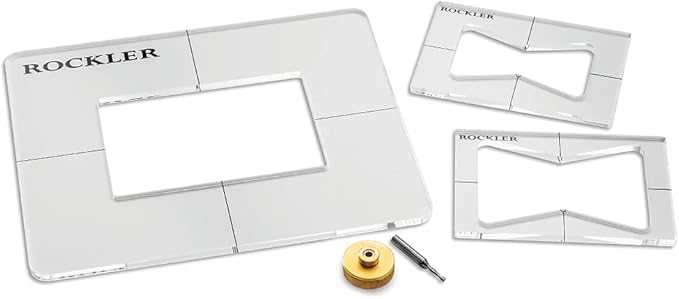 Rockler Bow Tie Inlay Kit w/Frame, Bit, & Bushing - Decorative Router Templates for Woodworking - Transparent Butterfly Inlay Template Set - 3-in-1 Acrylic Router Inlay Kit for Precise Cuts
