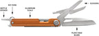 Gerber Gear Armbar Slim Cut, Pocket Knife, Multitool with Scissors, Burnt Orange