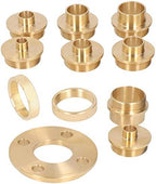 BTER Router Template Guide Set, 11pcs Solid Brass Template Guide Bushing Set, Portable Router Guide Bushing Kit with Carrying Case, Lock Nuts & Template Guide Adapter for Hinge Routing, Dovetailing