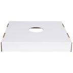 AVIDITI 40 or 50 Gallon Corrugated Cardboard Trash Can and Recycling Bin Lids with Hole (10-Pack) 18"L x 18"W x 3"H, White, Reusable and Disposable Garbage Lid for Parties and Outdoor Events