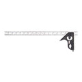 Starrett Steel Combination Square with Square Head - 18" Blade Length, Forged and Hardened Steel Heads, Reversible Lock Bolt, Scriber, Spirit Level, 4R Graduation Type - C33H-18-4R