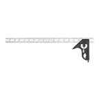 Starrett Steel Combination Square with Square Head - 18" Blade Length, Forged and Hardened Steel Heads, Reversible Lock Bolt, Scriber, Spirit Level, 4R Graduation Type - C33H-18-4R