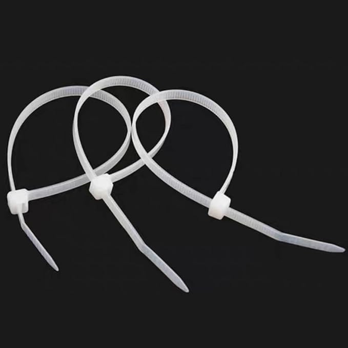1000pcs Nylon Zip Ties, 3 Inch White Zip Cable Ties, Self Locking Cable Ties, 6/6 nylon, Heavy Duty, 50 lb tensile strength, for Indoor and Outdoor