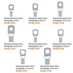 Wirefy 120 PCS Tinned Copper Wire Lugs Kit - Battery Lugs - Crimp Battery Cable Ends - Ring Terminals - 10-4 Gauge