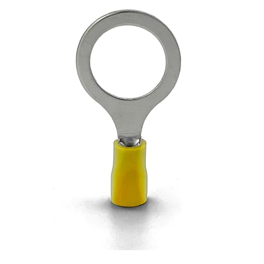 ANGSTROM 1/2" Bolt Ring Terminals, Insulated Electrical Crimp Connectors 100pcs (12-10ga Yellow)
