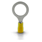 ANGSTROM 1/2" Bolt Ring Terminals, Insulated Electrical Crimp Connectors 100pcs (12-10ga Yellow)
