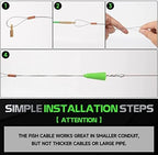14FT Fiberglass Running Electrical Wire Glow Rods Wire Pulling with 8 Different Attachments, Fish Rods Electrical Kit and Fish Tape Wire Puller