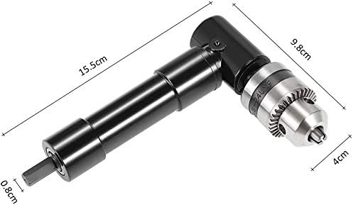 Drill Chuck Extension, Gearwoo 90 degree attachment Adapter With 3/8" Keyed Chuck 8mm Hex Shank Power Tool Accessory