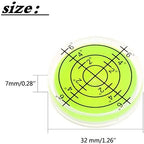 Spirit Level, 32x7mm Horizontal Bubble, 5Pc, Universal, High Precision, Wide Temperature Range, for Camera, Tripod, Woodworking, Medical Equipment, Office Desktop, Clear Green