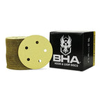 BHA 5" Inch 5 Hole Hook and Loop Sanding Discs for Orbital DA Sanders - 100 Pack (150 Grit)