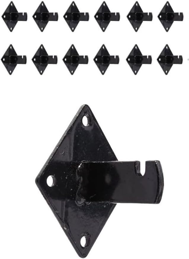 KINGDOM SOLUTIONS 12-Pack Black Gridwall Panel Mount Brackets – Heavy-Duty Wall Brackets for Gridwall, Slatgrid, or Trellis Panel Mounting – Durable Display Hardware for Store or Garage