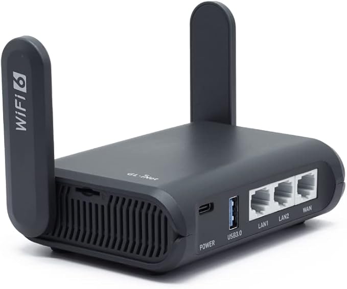 GL.iNet GL-AXT1800 (Slate AX) Portable Travel Router, Pocket Wi-Fi 6 Wireless Internet Router, Portable VPN Routers WiFi for Travel, Public Computer Routers, Business, Moblie/RV/Cruise/Plane