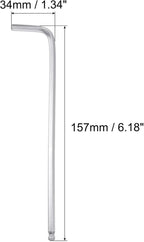 TOP-VIGOR 1Pc 3/16" Ball End Hex Key Wrench, L Shaped Long Arm Allen Wrench for Household DIY, Professional Machine Repairing, CR-V