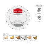 TWIN-TOWN 10-Inch 60-Tooth ATB Fine Finish Wood Cutting Circular Saw Blade, 5/8 Inch Arbor, Compatible with Table and Miter Saws, Premium Quality Woodworking Saw Blade