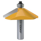 60 Degree Chamfer Router Bit with 9/16 Inch Cutting Length,1/2 Inch Shank Carbide Edge Forming Bevel Router Bit with Bearing, Chamfer Bit Miter Angle Milling Cutters Tool