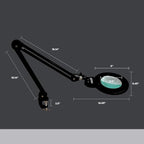 Neatfi XL Bifocals 1,200 Lumens LED Magnifying Lamp with Clamp, 3 Light Modes, Correlated Color Temperature Control (3000K-4500K-6000K), 12W, 120 Pcs SMD LED (Black, 6 Inch Lens)