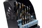 Shars 1/16-1/2" by 32nds 15 pcs HSS Heavy Duty Black & Gold Finish Jobber Drill Set 135° Point Angle 404-2931 !)