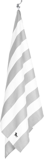 Dock & Bay Beach Towel - Quick Dry, Sand Free - Compact, Lightweight - 100% Recycled - Includes Bag - Cabana Light - Goa Grey - Large (160x90cm, 63x35)