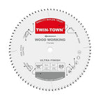 TWIN-TOWN 10-Inch 80-Tooth ATB Fine Finish Wood Cutting Circular Saw Blade, 5/8 Inch Arbor, Compatible with Table and Miter Saws, Premium Quality Woodworking Saw Blade