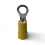 ANGSTROM #8 Bolt Ring Terminals, Insulated Electrical Crimp Connectors 100pcs (12-10ga Yellow)