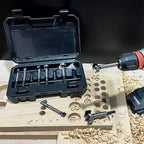 Forstner Bit Set 8Pcs Hex Shank, Wood Drill Bits Set with Multi Sided Shank