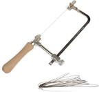 Coping Saw Steel Frame with 0.5mm Diamond Wire Hand Saw for Jade Marble Granite Metal Glass Ceramic (With 3 meters diamond wire saw)