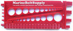 Nut, Bolt & Screw Gauge Standard & Metric Coarse & Fine Diameter, Length & Thread Pitch (Red)