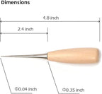WUTA Leather Craft Awl Tools Leather Hole Punch Tool Sewing Punching Hole Maker Stitching Over Stitch Wood Handle 5 Packs