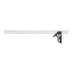 Starrett Steel Combination Square with Square Head - 24" Blade Length, Forged and Hardened Steel Heads, Reversible Lock Bolt, Scriber, Spirit Level, 4R Graduation Type - C33H-24-4R