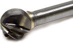 Benchmark Abrasives Ball Shape Premium Tungsten Carbide Burr with 1/4 Inch Shank Aluminum Cut Rotary Tool, Engraving Tool for Non-Metals Shaping Carving (SD-5NF)