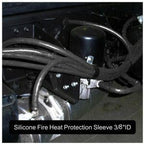 Insulation Heat Shielded Fire Thermo Armor Fire Sleeve Silicone Coated Fiberglass Heat Protection for Automotive Hose Lines & Electrical Wiring-（Black 3/8" ID x5FT）