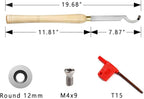 Swan Neck Hollowing Tool Carbide Tipped Wood Turning Tools Bended Lathe Chisel Tool Bar with 12mm Round Carbide Insert for Wood Hobbyist or DIY or Carpenter