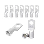 4 AWG 5/16" Stud (10 pcs.) Battery Ring Terminals, 4 Gauge Wire Lugs, Tubular Ring Terminal Connectors, Tinned Copper Eyelets