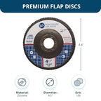 Benchmark Abrasives 4.5" x 7/8" Premium High Density Jumbo Zirconia Type 27 Flap Discs 4 1/2 for Angle Grinder, Sanding Discs, Finishing - Grinding Wheels 4 1/2 inch - (10 Pack) - 120