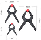 WORKPRO 16-Piece Nylon Spring Clamp Set-4pc 6-1/2", 6pc 4-1/2" , 6pc 3-3/8", for Woodworking, Photography Studios and DIY Works, Black