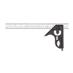Starrett Steel Combination Square with Square Head - 11-3/4" Blade Length, Forged and Hardened Steel Heads, Reversible Lock Bolt, 36 Graduation Type - C33MEH-300