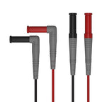 2PCS Digital Multimeter Test Lead Male to Male Extension Right Angle to Straight 4mm Banana Plug Connectors Multi Meter Leads Silicone Wires Adapter