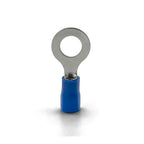 ANGSTROM 1/4" Bolt Ring Terminals, Insulated Electrical Crimp Connectors 100pcs (16-14ga Blue)