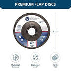 Benchmark Abrasives 4.5" x 7/8" Premium High Density Jumbo Zirconia Type 29 Flap Discs 4 1/2 for Angle Grinder, Sanding Discs, Finishing - Grinding Wheels 4 1/2 Inch (10 Pack) - 120 Grit