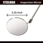 Steelman 29-Inch Telescoping Auto Inspection Mirror, Durable Steel, Articulating 3.25-Inch Round Mirror, Contoured Grip (Case of 10)