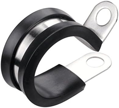 LOKMAN 20 Pack 1-1/4 Inch Stainless Steel Cable Clamp, Rubber Cushioned Insulated Clamp, Conduit Wire Holder Strap Clips for Tube, Pipe or Wire Cord Installation