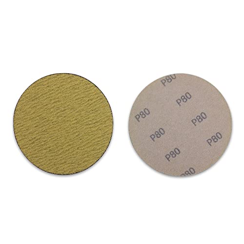 BHA 5" Inch No Hole Hook and Loop Sanding Discs for Orbital DA Sanders - 100 Pack (320 Grit)