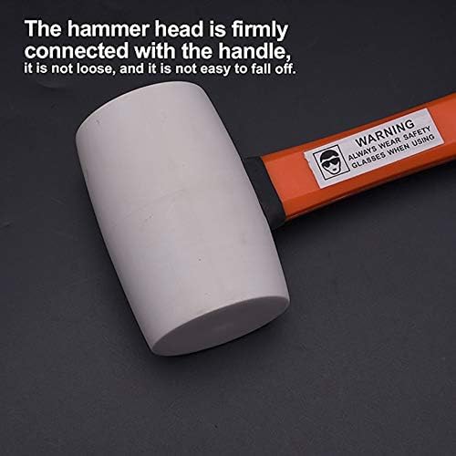 2-Pack 16oz Rubber Mallets (Black & White Head) – Professional Grade Rubber Mallet Set with Fiberglass Handles and Ergonomic Anti-Slip Grip – Ideal for Tile, Pavers, Flooring, and Construction Work